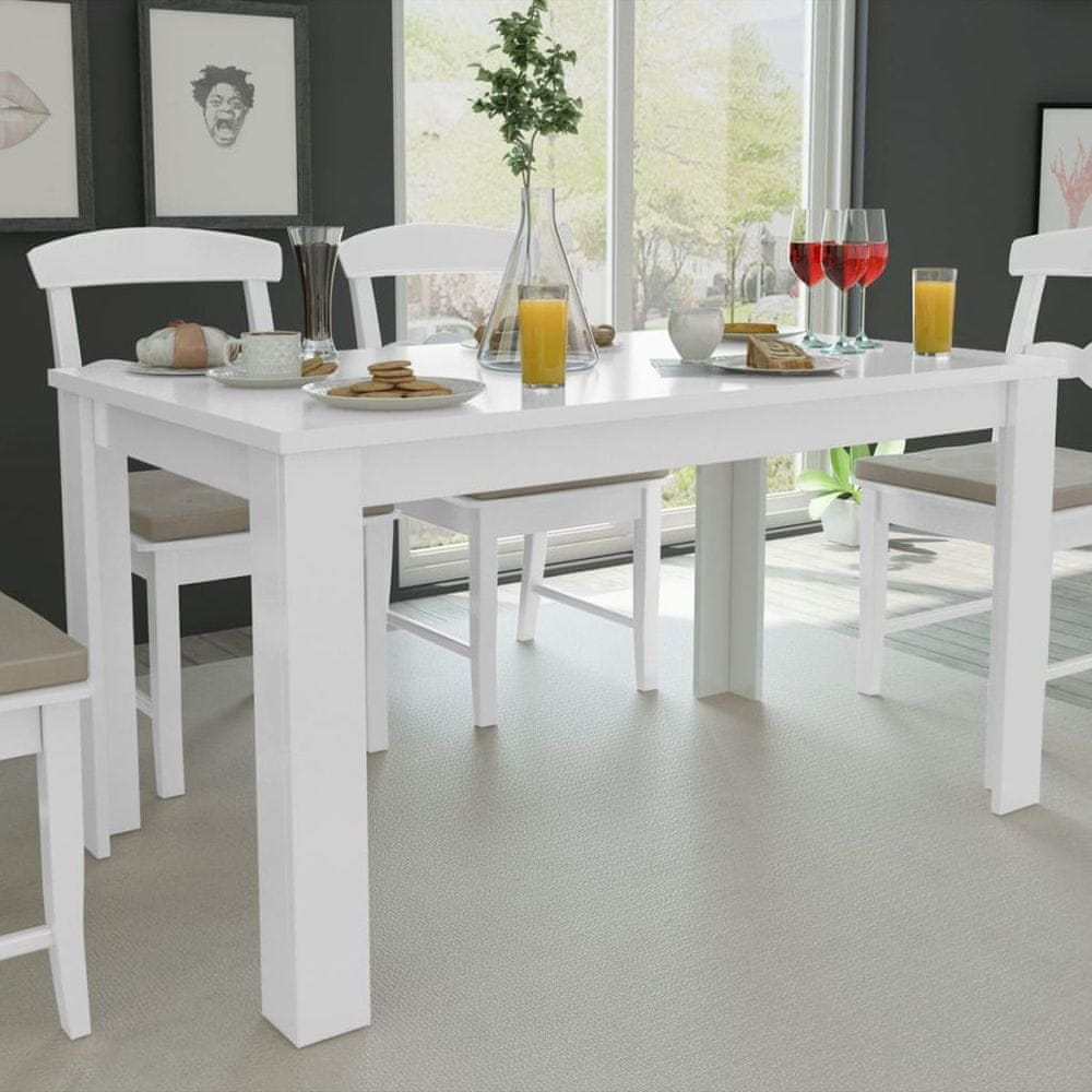 Petromila vidaXL Jedálenský stôl, 140x80x75 cm, biely